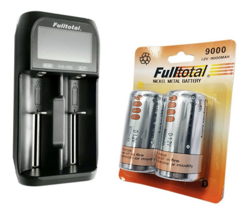Imagen 1 de 6 de 2 Pilas D Grande Recargabl 9000mah Multi Cargador Display