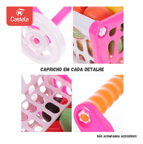 Brinquedo Carrinho De Compras Rosa Cbs0225 - Castela