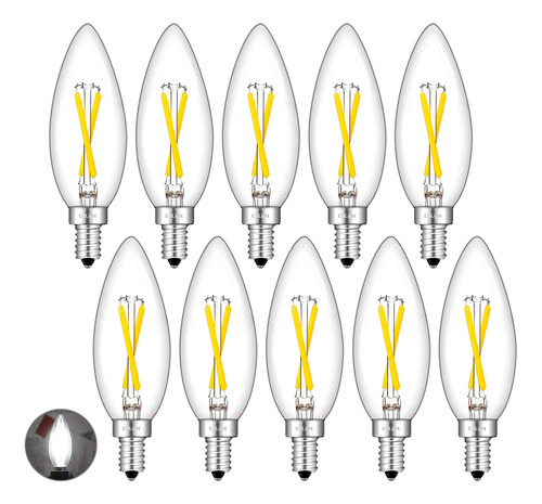 Led Candelabro Bombilla Luz Blanca Equivalente Base Lampara