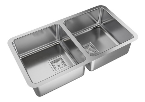 Imagen 1 de 7 de Pileta Cocina Johnson Acero Bacha Doble Quadra Q76 Mm