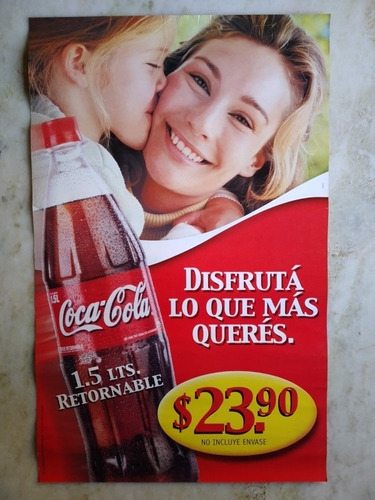 Poster De Carton De Promocion De Coca Cola