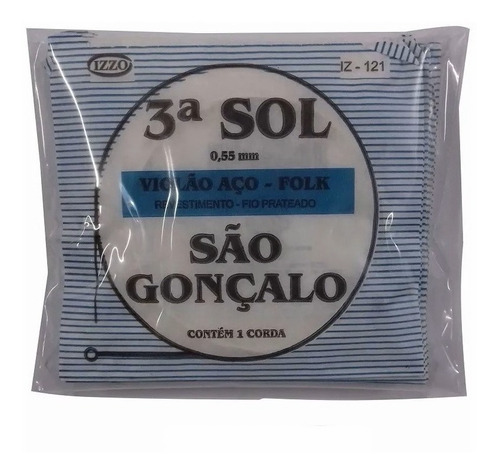 Corda Avulsa São Gonçalo Violão Aço 3ª G Sol Pacote Com 24