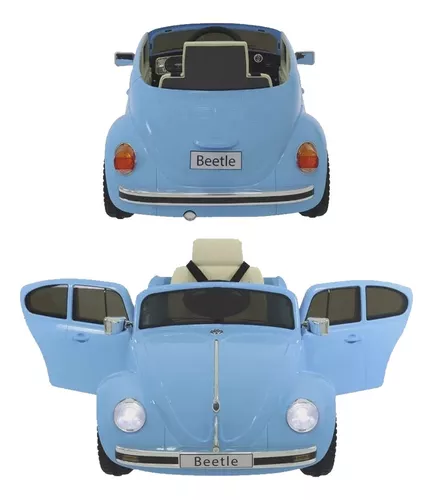 Carro Elétrico Infantil Fusca Beetle 12V Azul com Controle Remoto