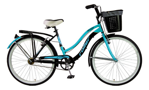 Bicicleta Roller Lady Beach R26 Color Negro Con Celeste