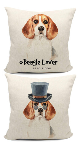 Funda De Almohada Reversible Para Perro Beagle, Regalo Para