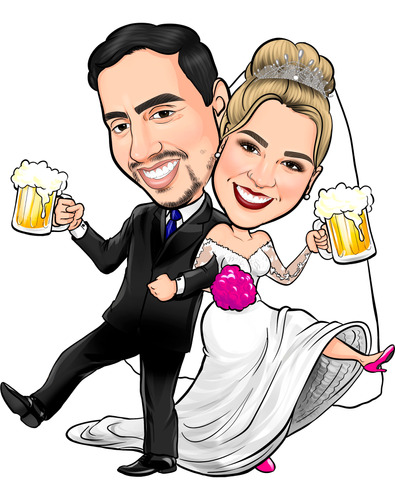 Caricatura Digital Personalizada Casamento, Casal, Namorados