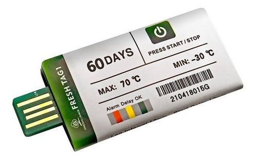 Termógrafo Digital Usb Desechable 60 Días 20 Piezas