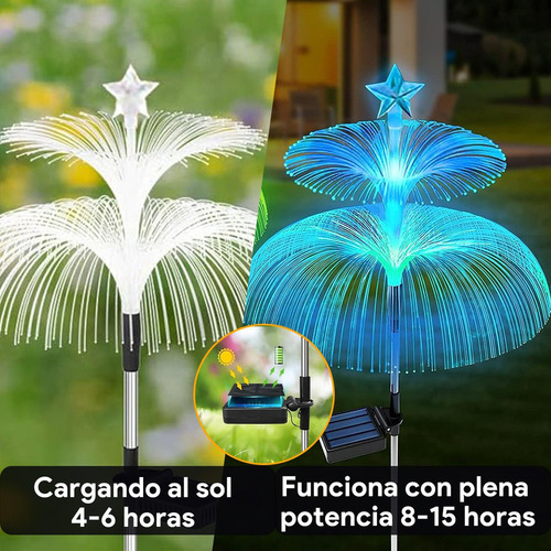 Luces De Navidad Luz Solar De Jardín Luz De Medusa,2pcs