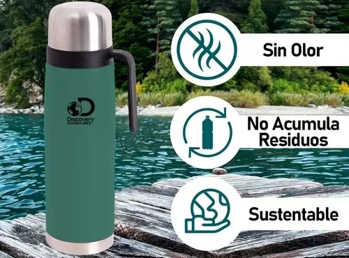 Termo Discovery Acero Inoxidable Para Mate 1 Litro C/ Manija