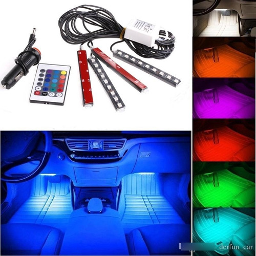 Kit 4 Barras Leds Int. + Control Rgb + Audioritmico 30cm A62