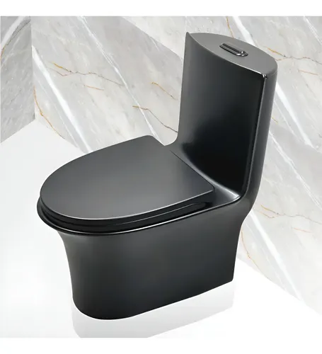 Foto real de Vaso Bacia Sanitaria Preto Fosco Monobloco Plezi Inowar