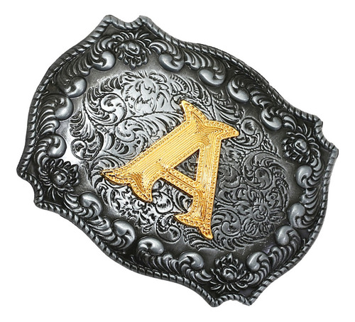 Aexpes Western Cowboy Golden Letra Inicial A-z Hebilla De