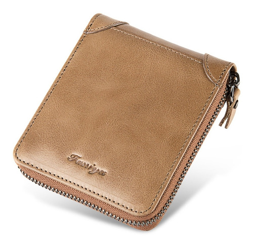 Billetera Cuero Hombre Monedero Vintage Bloqueo Rfid 6065