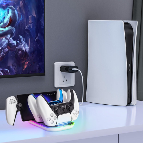 Soporte De Carga Con Rgb Para Controlador Ps Portal Y Ps5