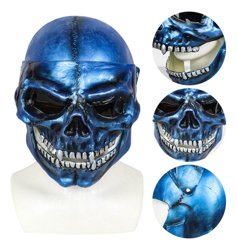 Casco Motorista Con Calavera Máscara Halloween Con Capucha