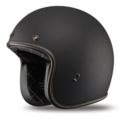 Casco Abierto Moto Cafe Racer Fly 38 Negro Mate Avant Motos