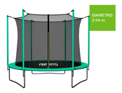 Imagen 1 de 10 de Cama Elastica Femmto 2.44 Metros Con Red Protectora 120 Kg