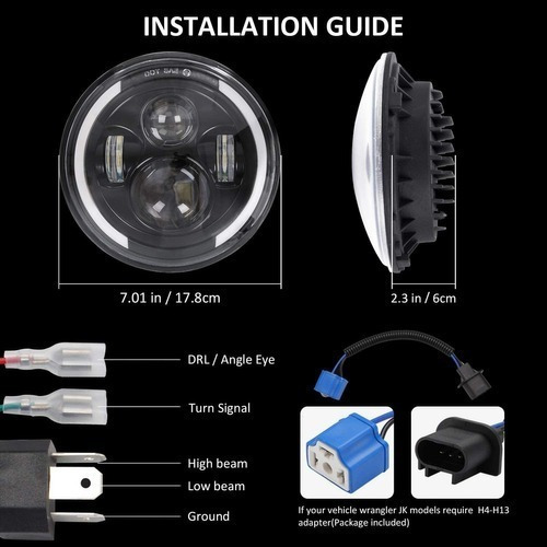 Faros Delanteros Led Ojo De Ángel Beetle Jeep 7 N