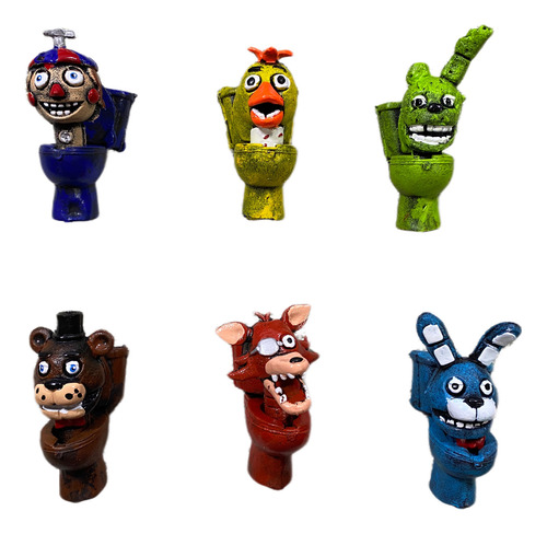 Five Nigths At Freddys Figuras Juguete 6 Pzs Tazas 10 Cm