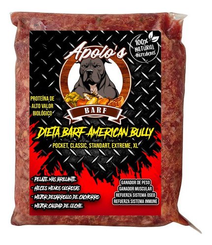 Barf Pack 10kg Formula American Bully 90% Cárnico