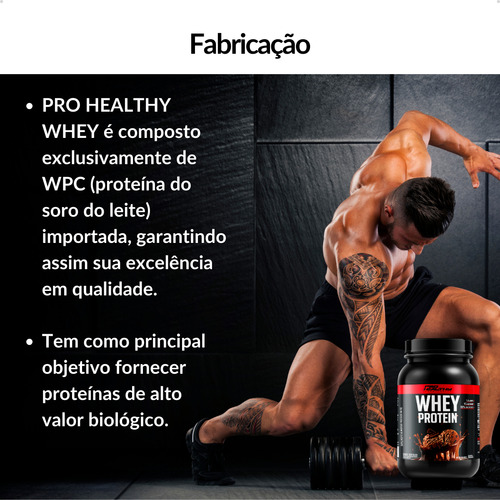 Whey Protein Concentrado Pote 900g Sabor Chocolate Pro Healthy