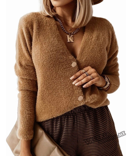 Sueter Mujer Moda Sweater Dama Abierto Cierres Abrigo