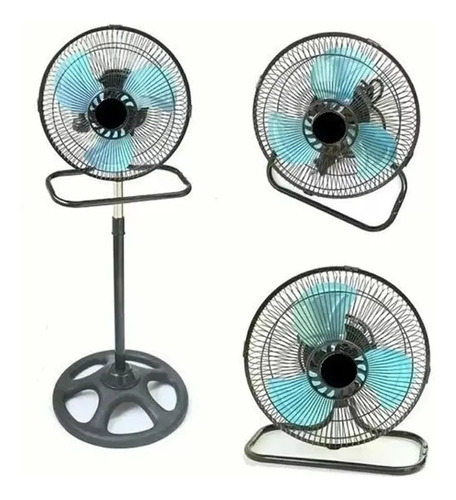 Ventilador De 10 Pulgadas 3 En 1 Pie Pared Y Turbo 60w