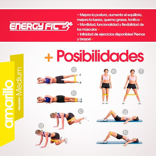 Imagen 6 de 9 de Banda Elastica Circular Medium Ejercicio Gimnasia Fitness