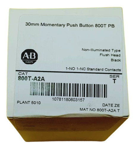 Allen-bradley Pulsador Rasante Cabeza Negro 800t-a2a 