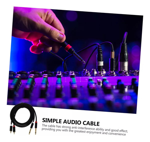 Cable De Audio Dual Rca Macho A Dual Plug 6.35 1.5 Metros