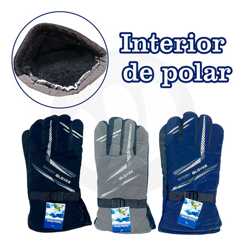Guantes Termicos De Invierno Para Moto Ski O Nieve Negro Unico