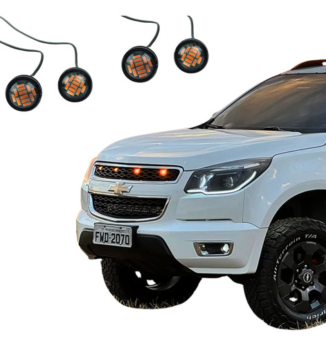 Kit 4 Luz Grade Led Ambar Forte Camionete S10 Hilux Strada