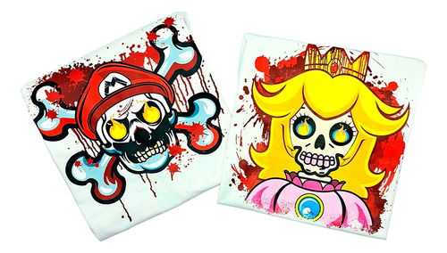 Playera Mario Bros Calavera Hombre Rockbles