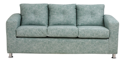 Sofá George 3 Cpos Cuero Auris Verde Agua / Muebles América