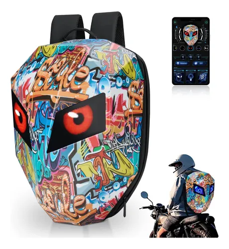 Mochila Para Moto Mochila Motociclista Con Ojos Led Impermeable