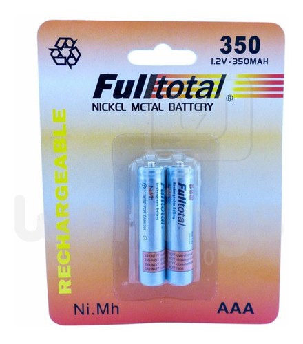 Blister X2 Pilas Baterias Aaa Recargable 350 Mah Telefonos