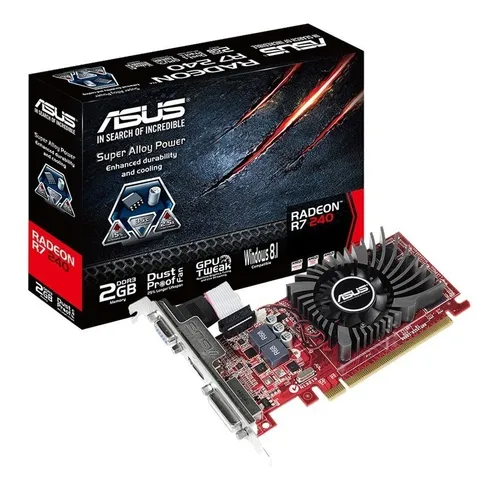 Placa Video Asus Radeon R7 240 2gb Ddr3 Pci-e 3.0 Hdmi Dvi