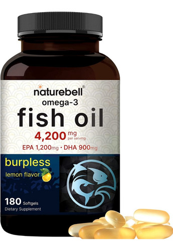 Omega 3 Fish Oil 4200mg Epa Dha 180caps Aceite D Pescado