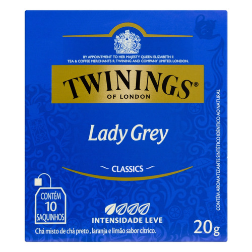Chá Twinings lady grey em sachê 20 g 10 u