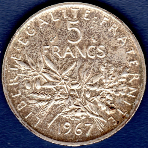 5 Francos Del Año 1960 Moneda De Plata De Francia