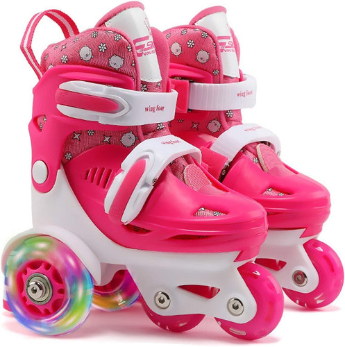 Patines Ajustables Para Niñas Con Ruedas Iluminadoras T: S