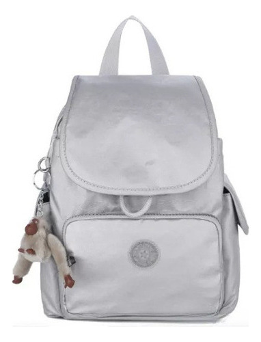 Kipling Mochila Unisex, Mochila Casual De Gran Capacidad Color Plateado