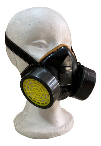 Mascara Reutilizable Doble Filtro, Protección Gases Negro