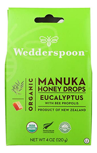 Wedderspoon Gotas De Miel De Manuka Orgánica, Eucalipto Con