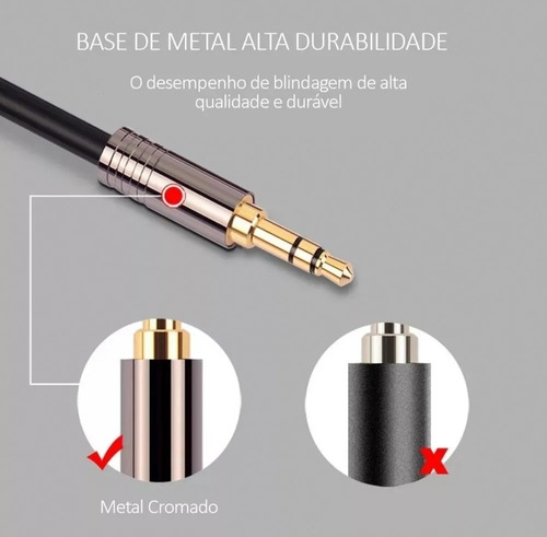 Cabo De Áudio P2 2 Rca Eastgate Eg58 Reforçado 1,5 M