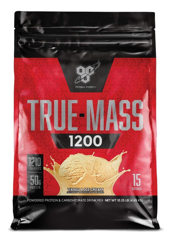 Suplemento en polvo BSN  True-Mass 1200 proteína sabor vainilla en bolsa de 4.65kg