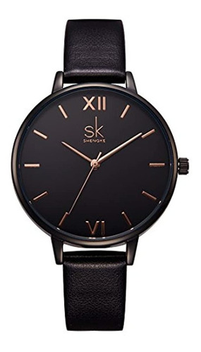 Shengke Relojes Para Mujer Correa De Cuero Reloj De Pulsera 