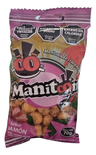 Mani Japones Manitoon 70gr X12 Unidades Sabor Jamon