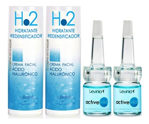 2 Cremas Rellena Arrugas + 2 Serum Acido Hialuronico Facial