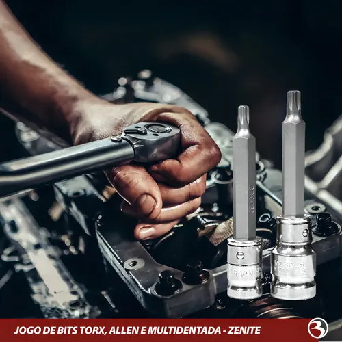 Jogo De Ferramentas 40 Pçs Bit Torx Allen Multidentado Crv Zenite